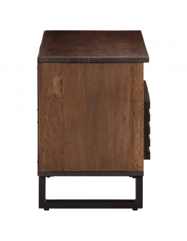 Mobile Porta TV Marrone 80x34x46 cm in Legno Massello di Mango