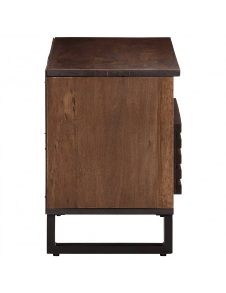 Mobile Porta TV Marrone 80x34x46 cm in Legno Massello di Mango