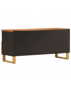Mobile Porta TV Marrone e Nero 100x33,5x46 cm in Legno di Mango