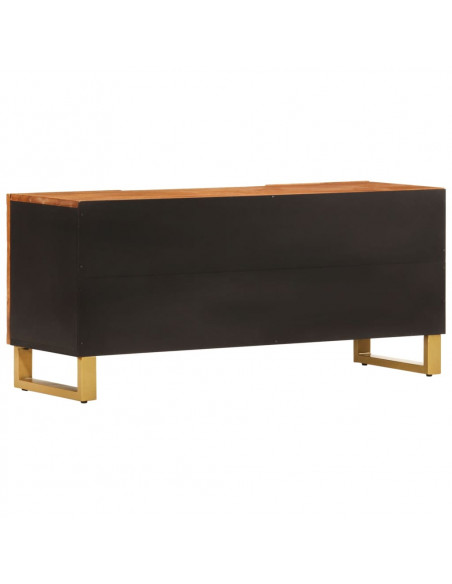 Mobile Porta TV Marrone e Nero 105x33,5x46 cm in Legno di Mango