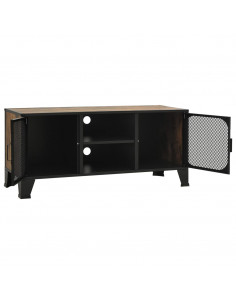 Mobile Porta TV Marrone Rustico 105x36x47 cm in Metallo e MDF