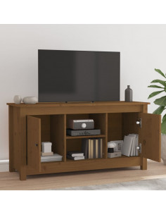 Mobile Porta TV Miele 103x36,5x52 cm in Legno Massello di Pino