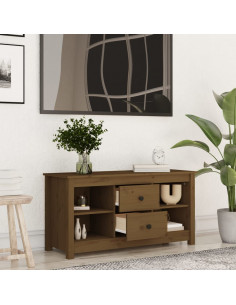 Mobile Porta TV Miele 103x36,5x52 cm in Legno Massello di Pino