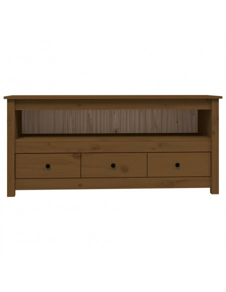 Mobile Porta TV Miele 114x35x52 cm in Legno Massello di Pino