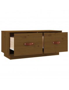 Mobile Porta TV Miele 80x34x35 cm in Legno Massello di Pino