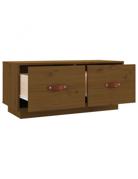 Mobile Porta TV Miele 80x34x35 cm in Legno Massello di Pino