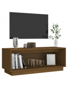 Mobile Porta TV Miele 90x35x35 cm in Legno Massello di Pino