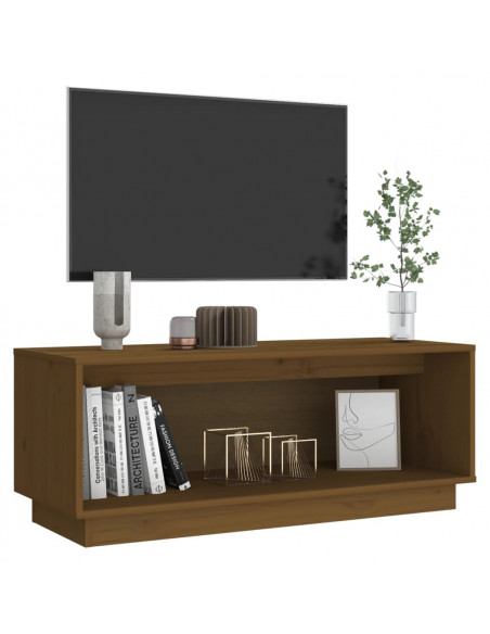Mobile Porta TV Miele 90x35x35 cm in Legno Massello di Pino