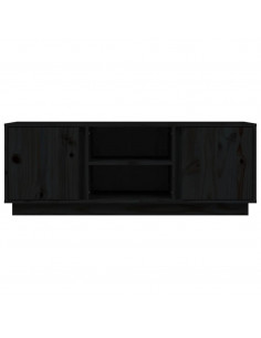 Mobile Porta TV Nera 110x35x40,5 cm in Legno Massello di Pino