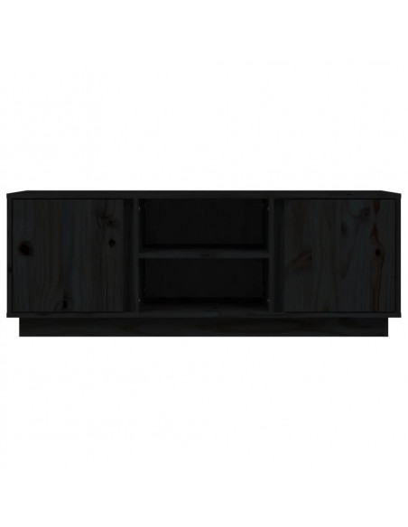 Mobile Porta TV Nera 110x35x40,5 cm in Legno Massello di Pino