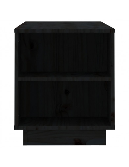 Mobile Porta TV Nera 110x35x40,5 cm in Legno Massello di Pino