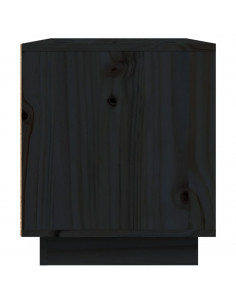 Mobile Porta TV Nera 80x35x40,5 cm in Legno Massello di Pino