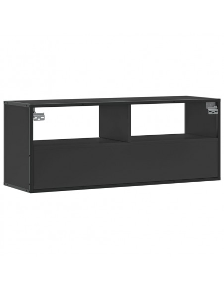 Mobile Porta TV Nero 100x31x39,5 cm in Truciolato e Metallo