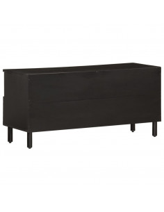 Mobile Porta TV Nero 100x33x46 cm in Legno Massello di Mango