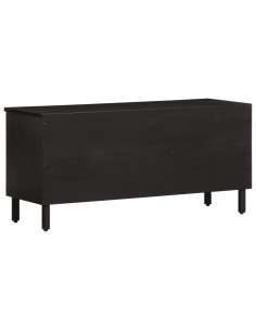 Mobile Porta TV Nero 100x33x46 cm in Legno Massello di Mango