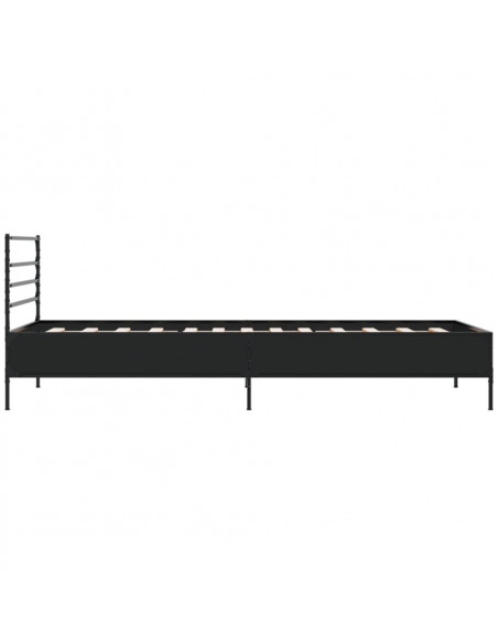Giroletto Nero 75x190 cm in Legno Multistrato e Metallo