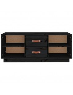 Mobile Porta TV Nero 100x34x40 cm in Legno Massello di Pino