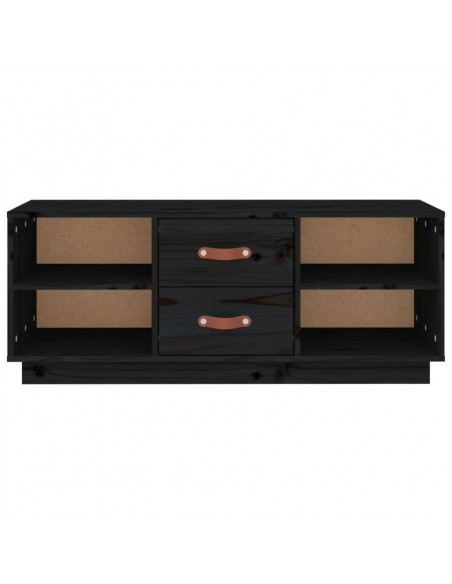 Mobile Porta TV Nero 100x34x40 cm in Legno Massello di Pino