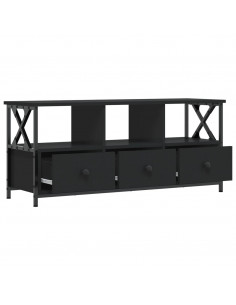 Mobile Porta TV Nero 102x33x45 cm in Legno Multistrato e Ferro