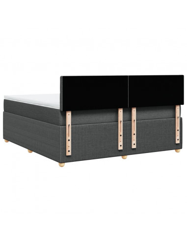 Giroletto a Molle con Materasso Grigio Scuro 180x200 cm Tessuto