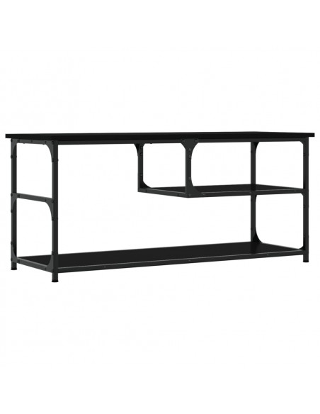 Mobile Porta TV Nero 103x38x46,5 cm Legno Multistrato e Acciaio