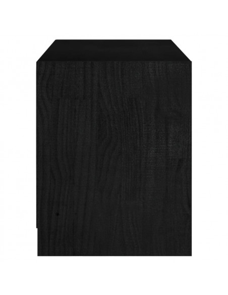 Mobile Porta TV Nero 104x33x41 cm in Legno Massello di Pino