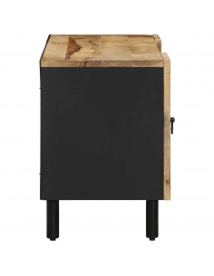 Mobile Porta TV Nero 105x33,5x46 cm Legno Massello Mango Grezzo