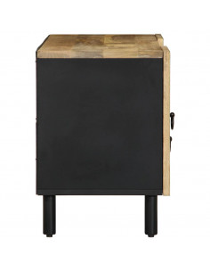 Mobile Porta TV Nero 105x33,5x46 cm Legno Massello Mango Grezzo