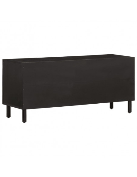 Mobile Porta TV Nero 105x33x46 cm in Legno Massello di Mango