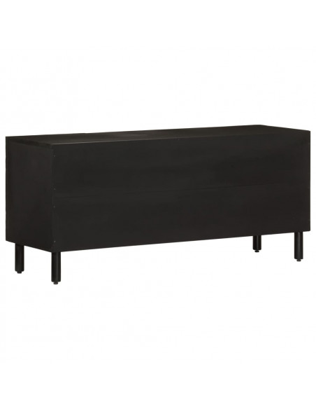 Mobile Porta TV Nero 105x33x46 cm in Legno Massello di Mango