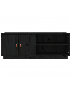 Mobile Porta TV Nero 105x34x40 cm in Legno Massello di Pino