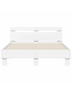 Giroletto con Testiera e LED Bianco 120x190 cm 2