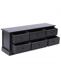 Mobile Porta TV Nero 108x30x40 cm in Legno di Paulownia