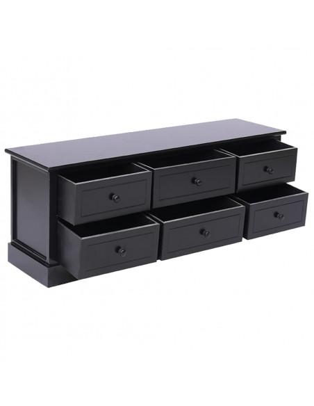 Mobile Porta TV Nero 108x30x40 cm in Legno di Paulownia