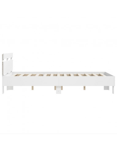 Giroletto con Testiera e LED Bianco 120x190 cm