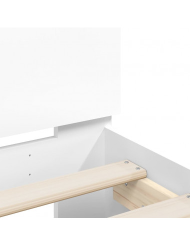 Giroletto con Testiera e LED Bianco 120x190 cm