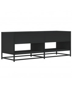 Mobile Porta TV Nero 120,5x40x46 in Truciolato e Metallo