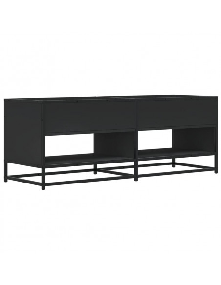 Mobile Porta TV Nero 120,5x40x46 in Truciolato e Metallo