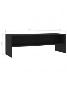 Mobile Porta TV Nero 120x40x40 cm in Legno Multistrato