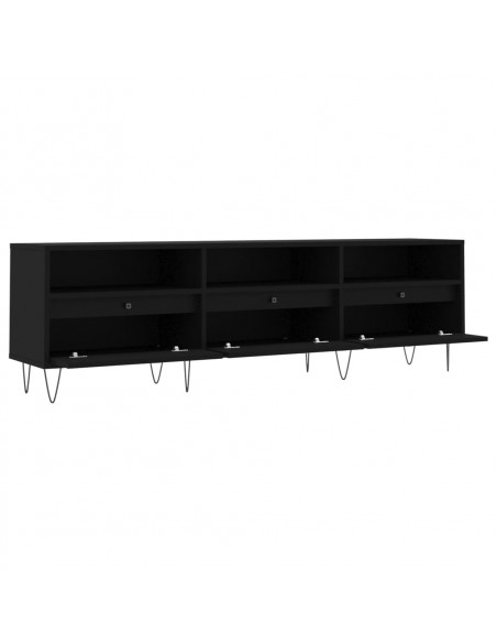 Mobile Porta TV Nero 150x30x44,5 cm in Legno Multistrato