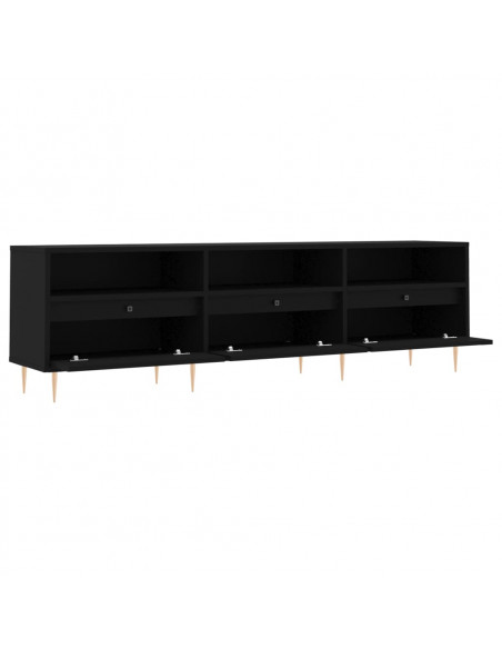 Mobile Porta TV Nero 150x30x44,5 cm in Legno Multistrato