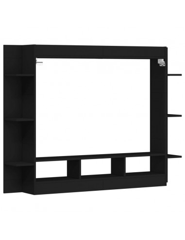 Mobile Porta TV Nero 152x22x113 cm in Legno Multistrato