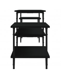 Mobile Porta TV Nero 197x35x52 cm in Legno Multistrato