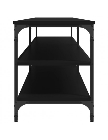 Mobile Porta TV Nero 200x30x50cm in Legno Multistrato e Metallo