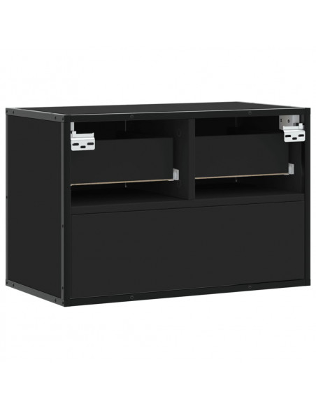 Mobile Porta TV Nero 60x31x39,5cm in Truciolato e Metallo