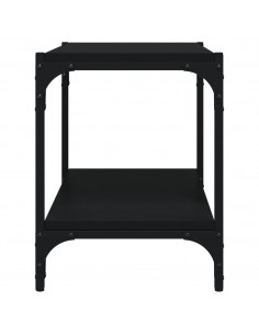 Mobile Porta TV Nero 60x33x41 cm in Legno Multistrato e Acciaio