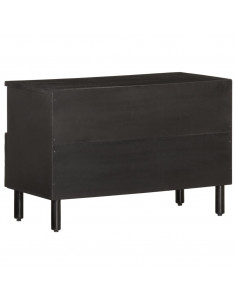 Mobile Porta TV Nero 70x33x46 cm in Legno Massello di Mango