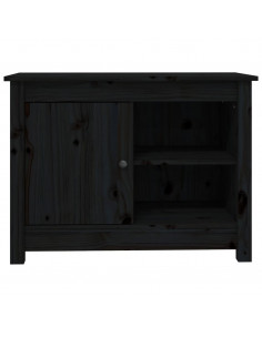 Mobile Porta TV Nero 70x36,5x52 cm in Legno Massello di Pino