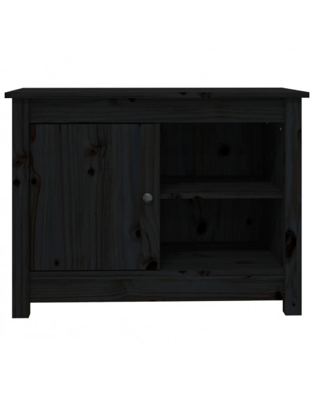 Mobile Porta TV Nero 70x36,5x52 cm in Legno Massello di Pino