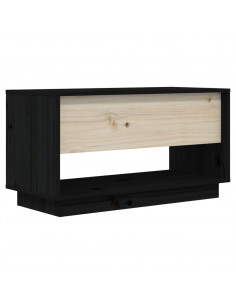 Mobile Porta TV Nero 74x34x40 cm in Legno Massello di Pino
